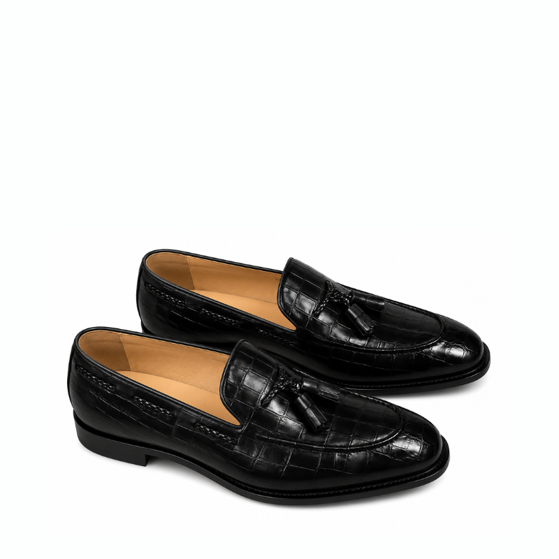 Alfred Croco Leather Luxe Tassel Loafer
