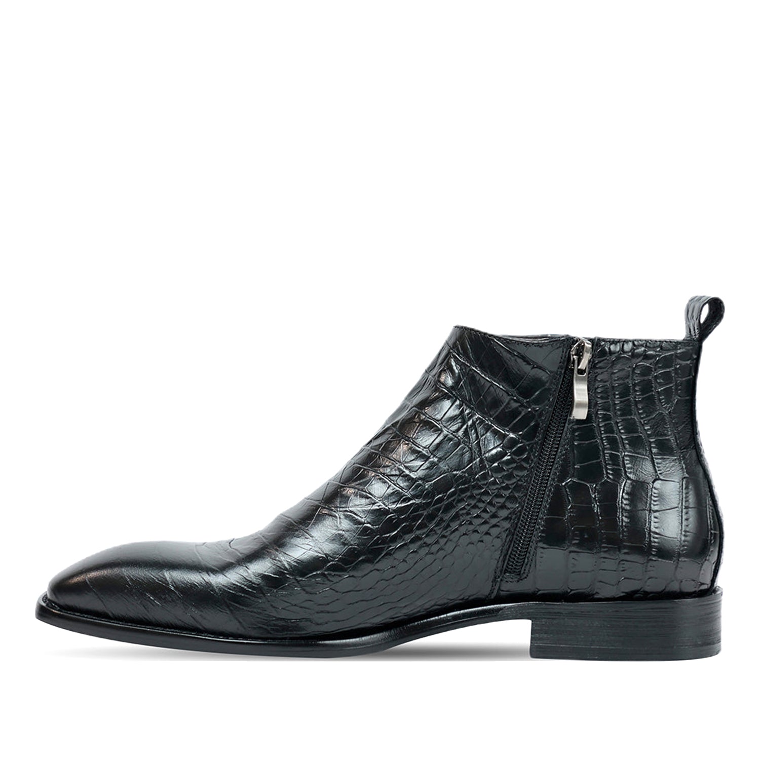 Antilia Croco Leather Black Boots