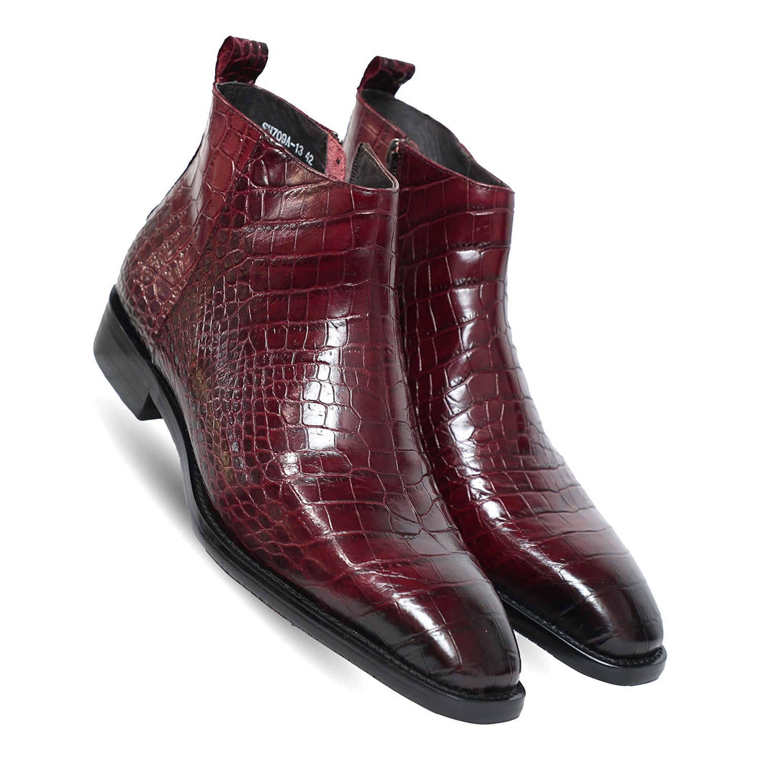 Antilia Croco Burgundy Boots