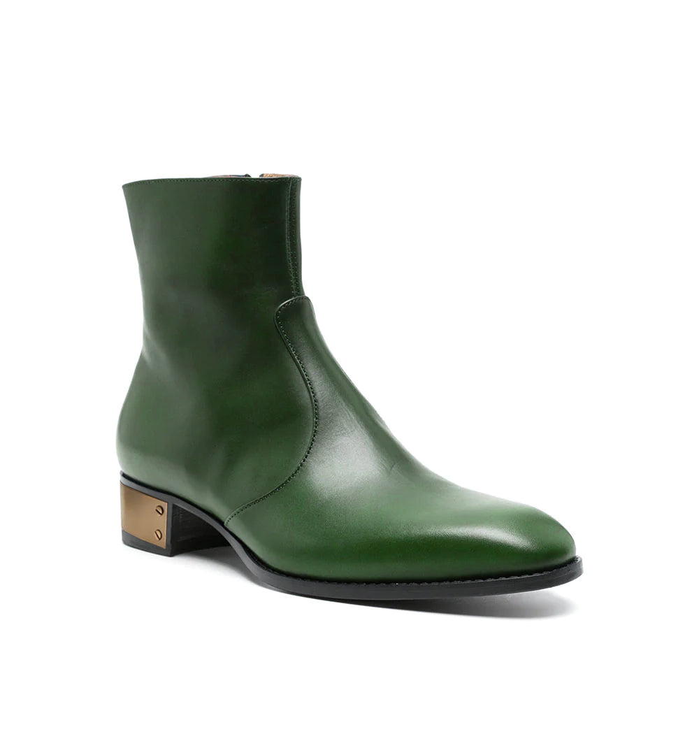 Ludhovic Green  Leather Ankle Boots