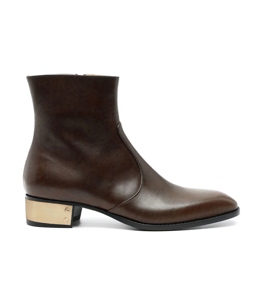Ludhovic Dark Brown Leather Ankle Boots