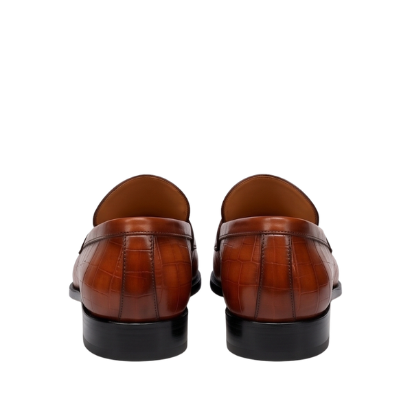 Ashton Classic Croco Penny Loafers