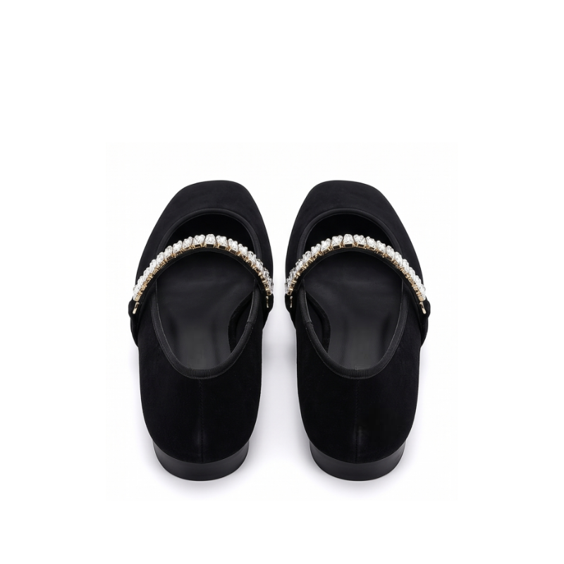Aurelia Crystal Strap Mary Jane Flats