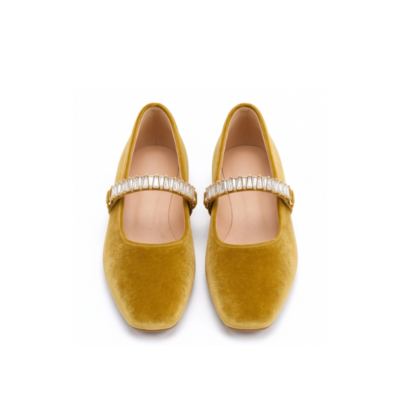 Aurelia Crystal Strap Mary Jane Flats