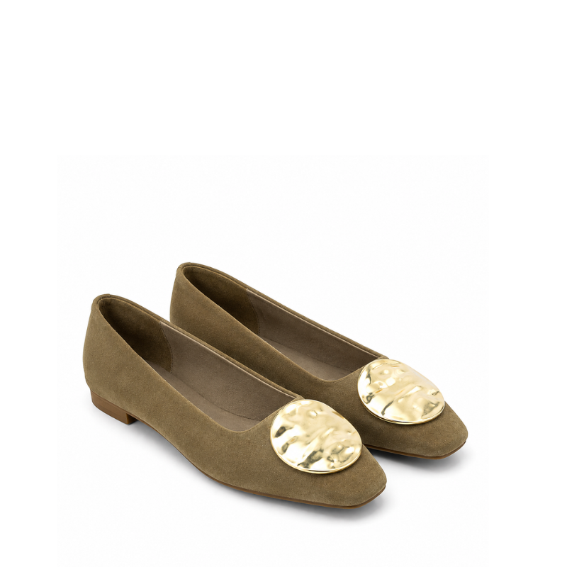 Aurelia Gold Medallion Ballet Flats