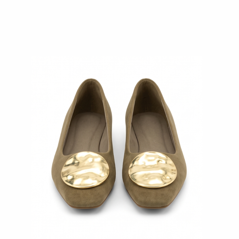 Aurelia Gold Medallion Ballet Flats