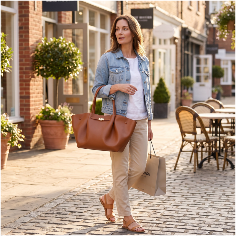 Aurelia Winged Leather Tote Bag
