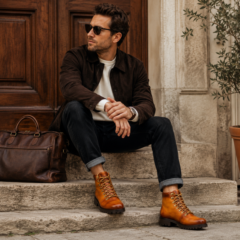 Italian Crafted Luxe Leather Ankle Boots