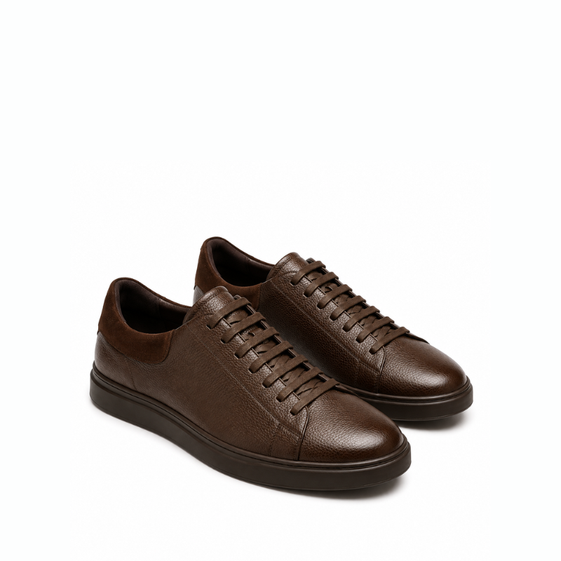 Axton Classic Textured Leather Sneakers