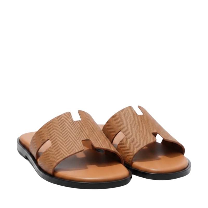 Iconic H‑Cut Textured Leather Everyday Slipper