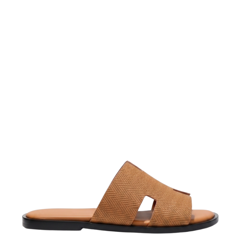 Iconic H‑Cut Textured Leather Everyday Slipper
