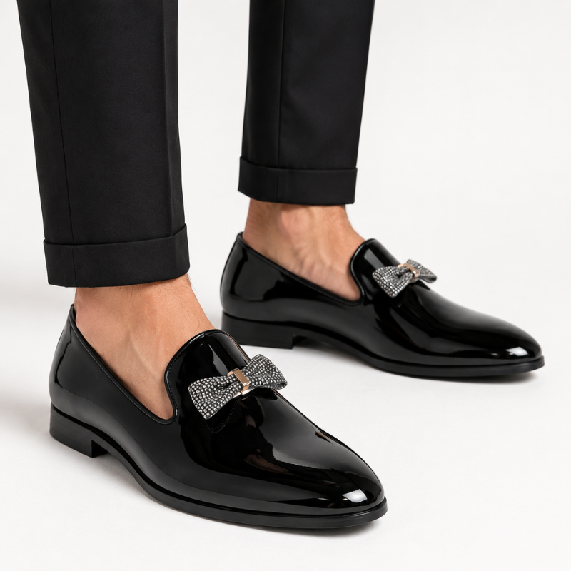 Bellissimo Crystal Bow Patent Loafers