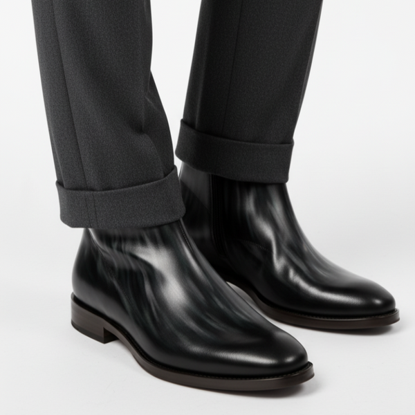 Italian Luxury Gradient Leather Chelsea Boots