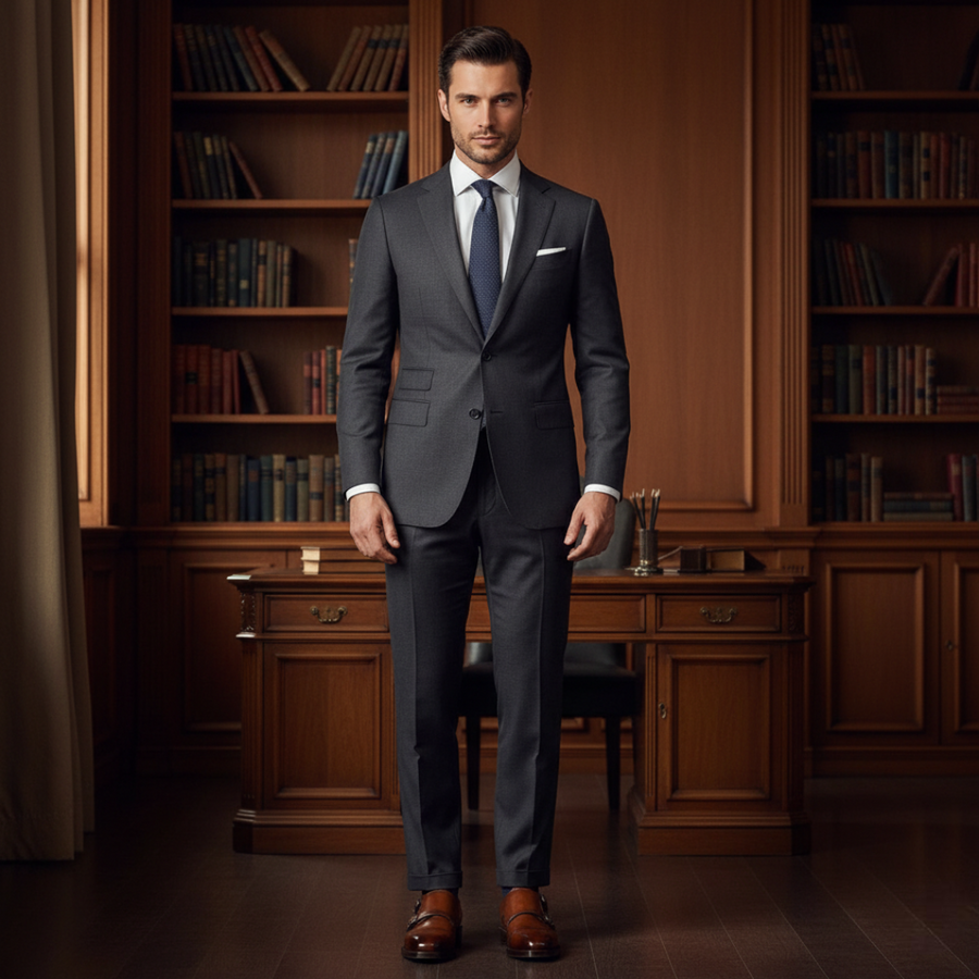 Men Cap Toe Leather Double MonkStraps Shoes