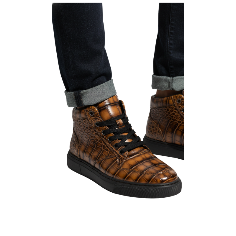 Inferno Stride Croc Texture High Top Sneakers