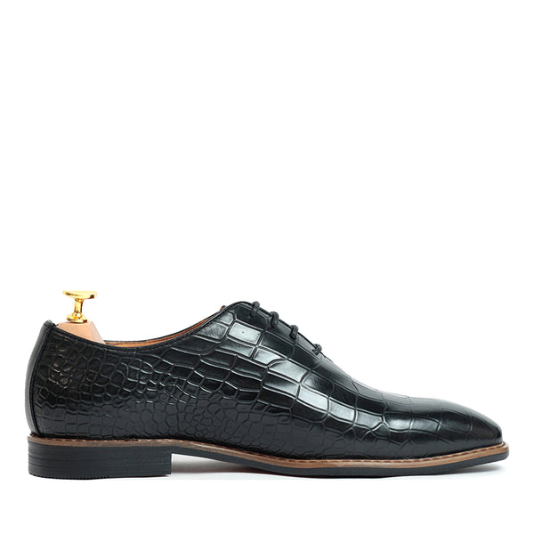 Croco Leather Oxford Shoes For Men