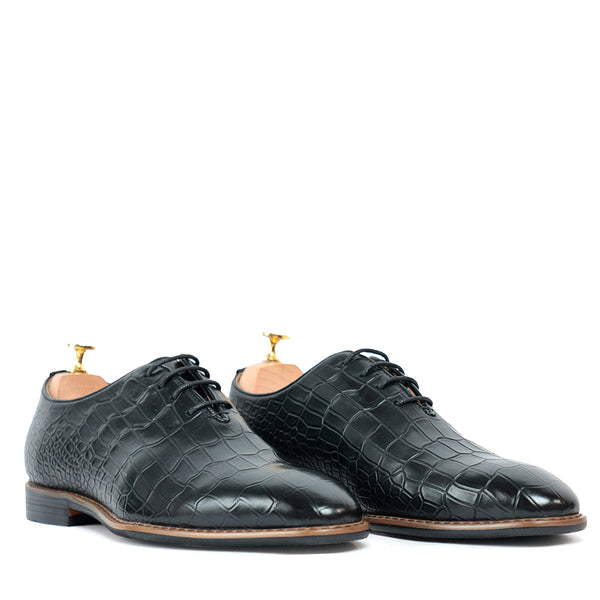 Croco Leather Oxford Shoes For Men