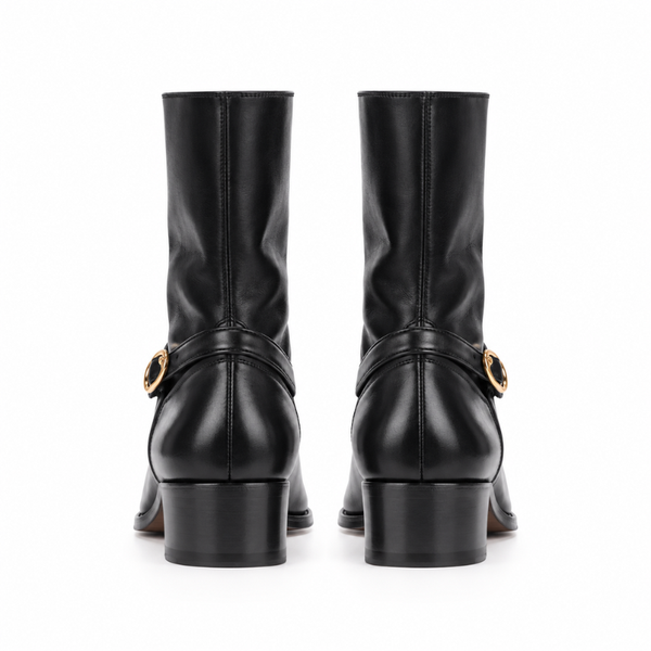 Buckle Embellished Ankle Boots
