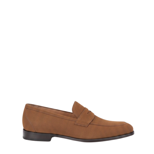 Elegant Luxury Inspired Suede Penny Loafers - Camel Tan Suede