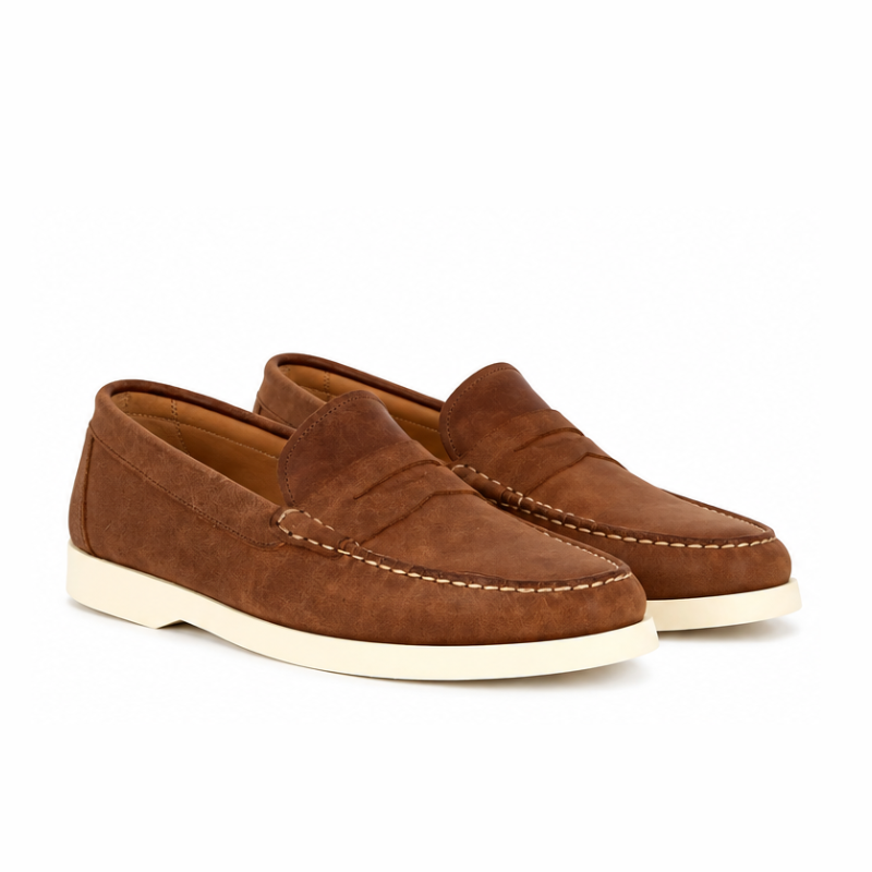 Casual moccasin in leather