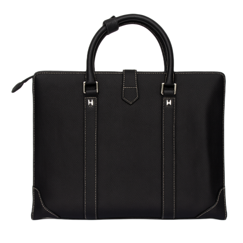 Italian Stylish Dark Grey Leather Briefcase Bag