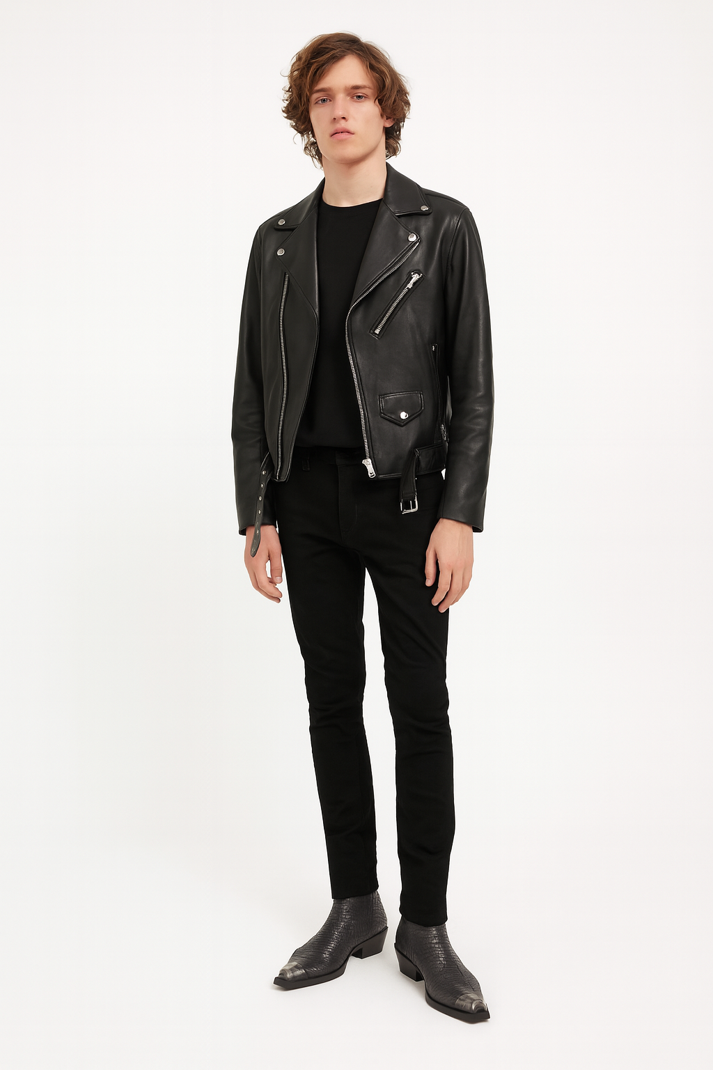 Raven Black Python Hand Dyed Leather Shoe for Men