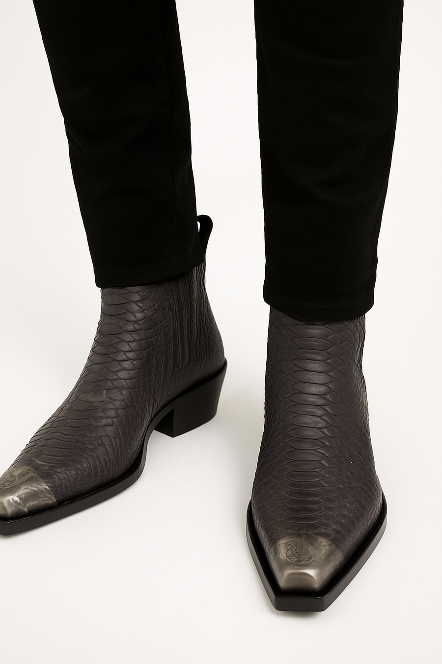 Raven Python Hand Dyed Leather Shoe for Men