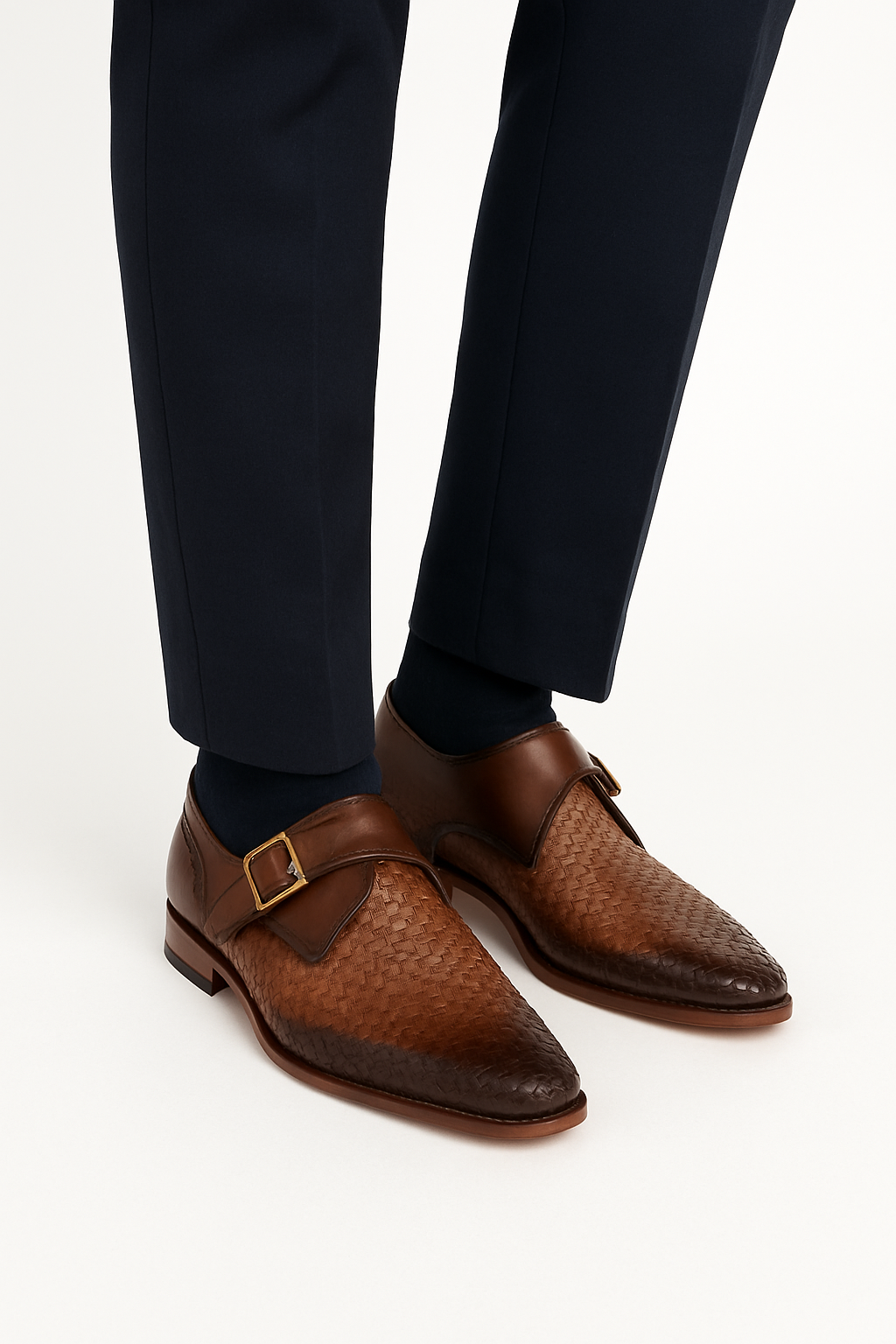 Men's Leather Single Strap Monk Shoe