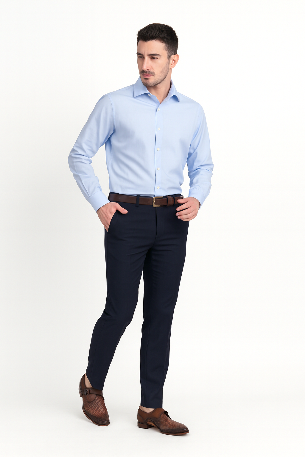 Men's Leather Single Strap Monk Shoe