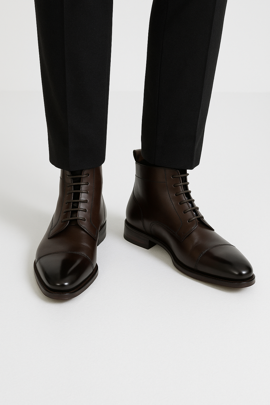 Derby Classy Leather High Ankle Boots