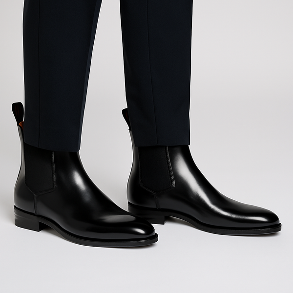 Mens Polished Leather Chelsea Boots