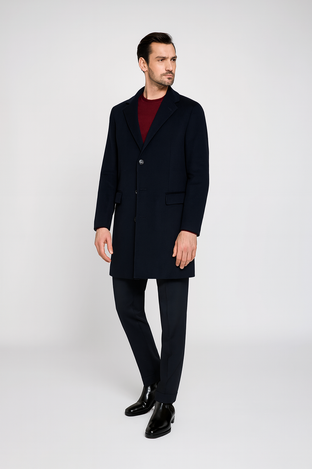 Men's Polished Black Leather Chelsea Boots