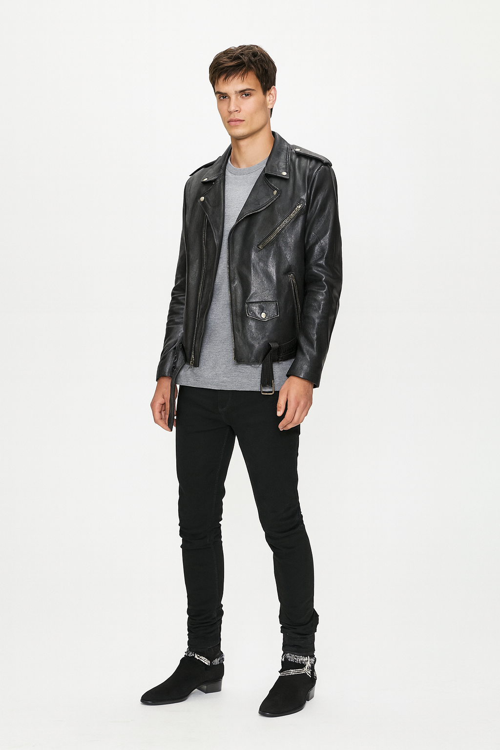 Black Bandana Buckle Cuban Boot