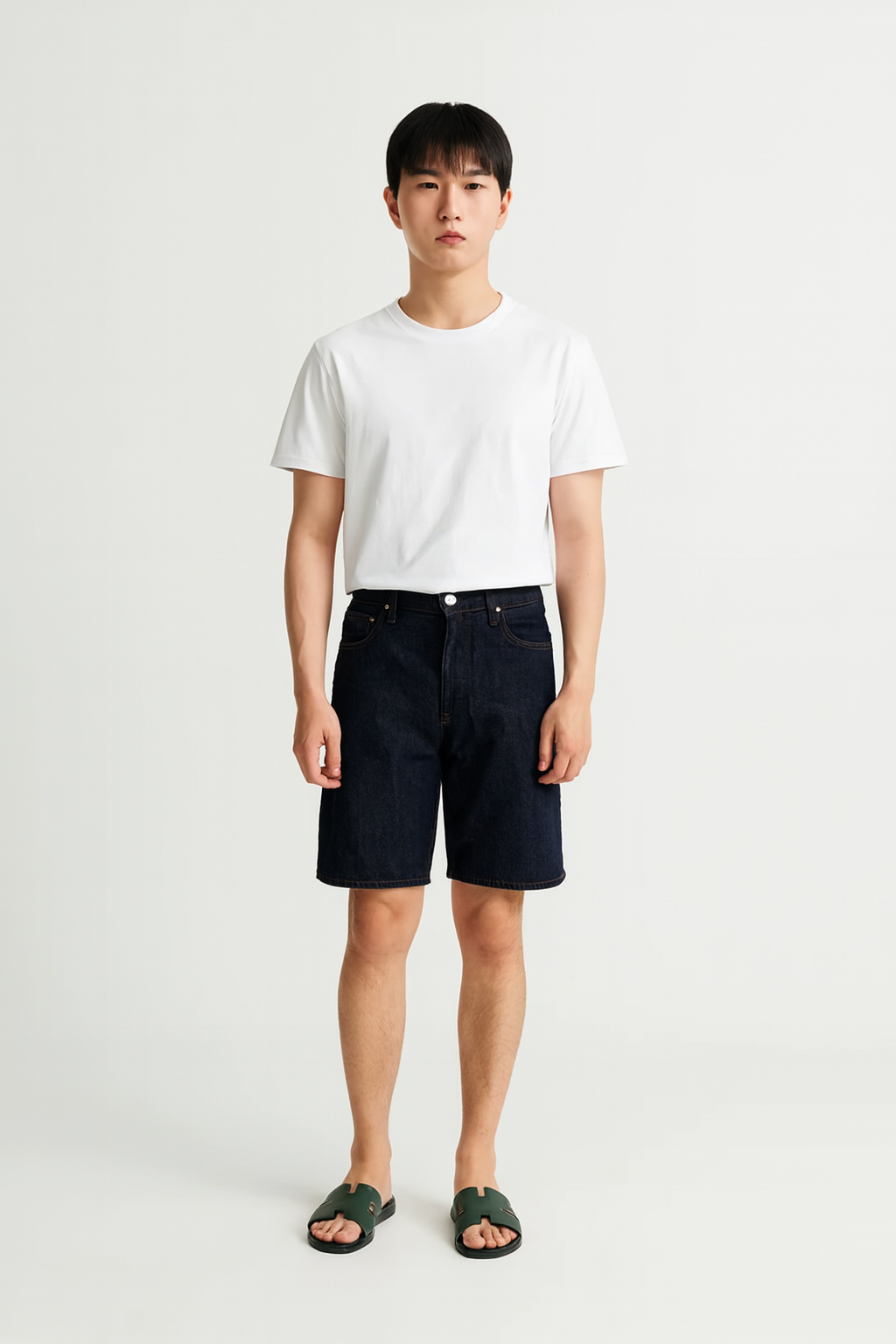 Haven Crimson Glide H Style Green Leather Slipper