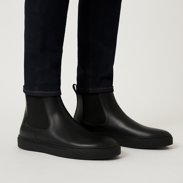 Orlando Chelsea Round Toe Leather Ankle Boots