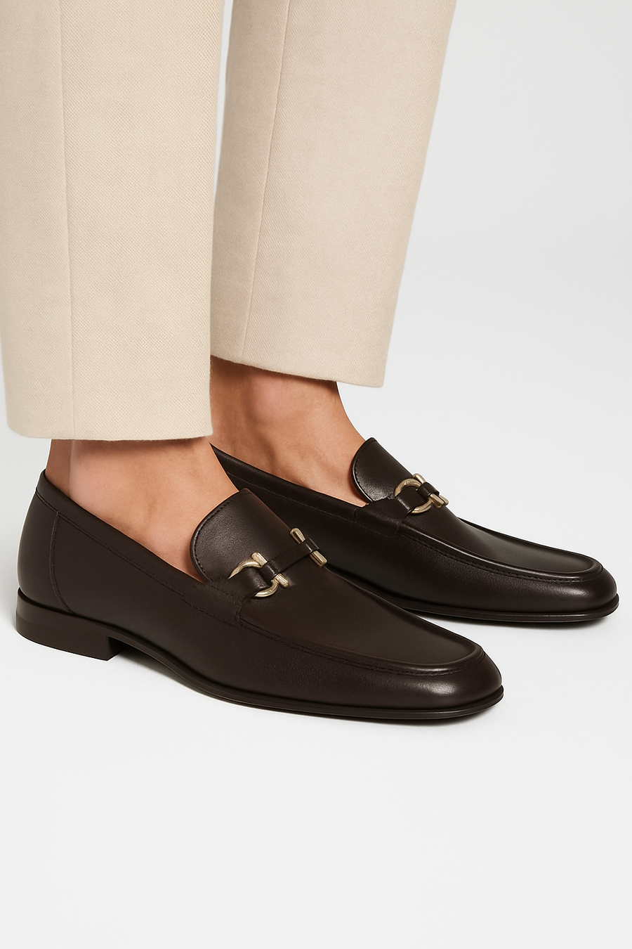 Classic Leather Horsebit Buckled Loafer for Men