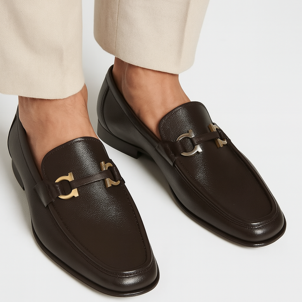 Classic Leather Horsebit Buckled Loafer for Men