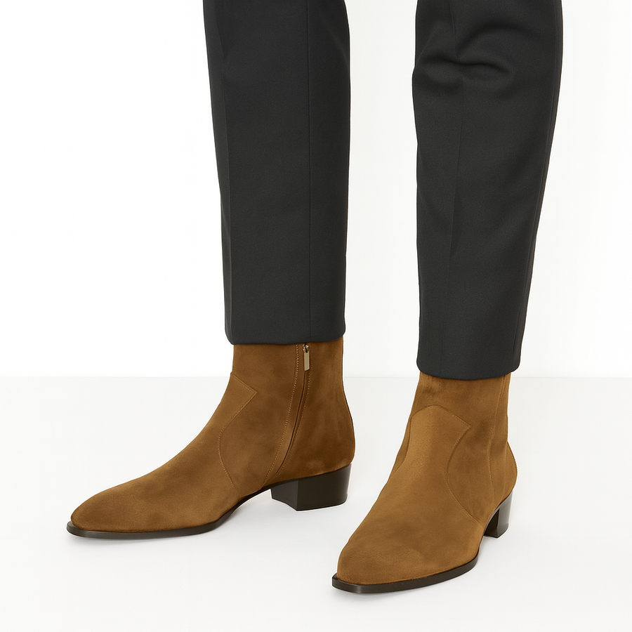 Pure Handmade Leather Cuban Boots for Men s