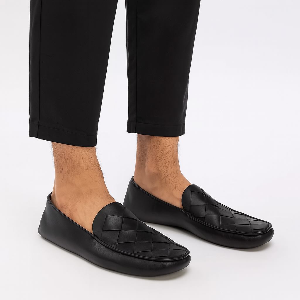 Custom Handmade Woven Leather Loafers