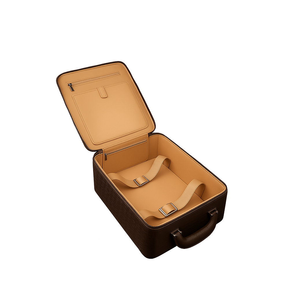 Premium Crocodile & Alligator Leather Black Trolley Travel Bag