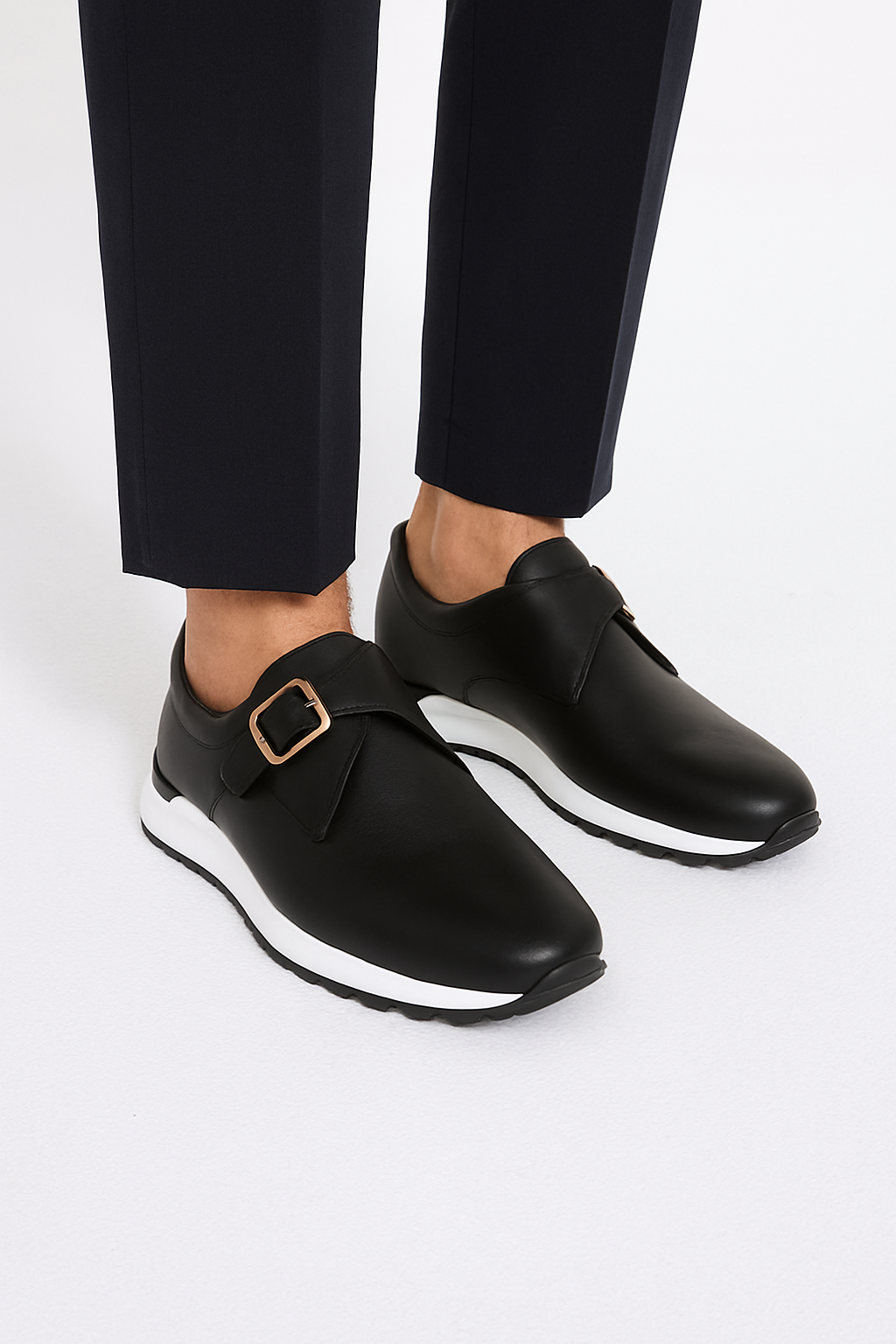 Blue Leather Men Loafer