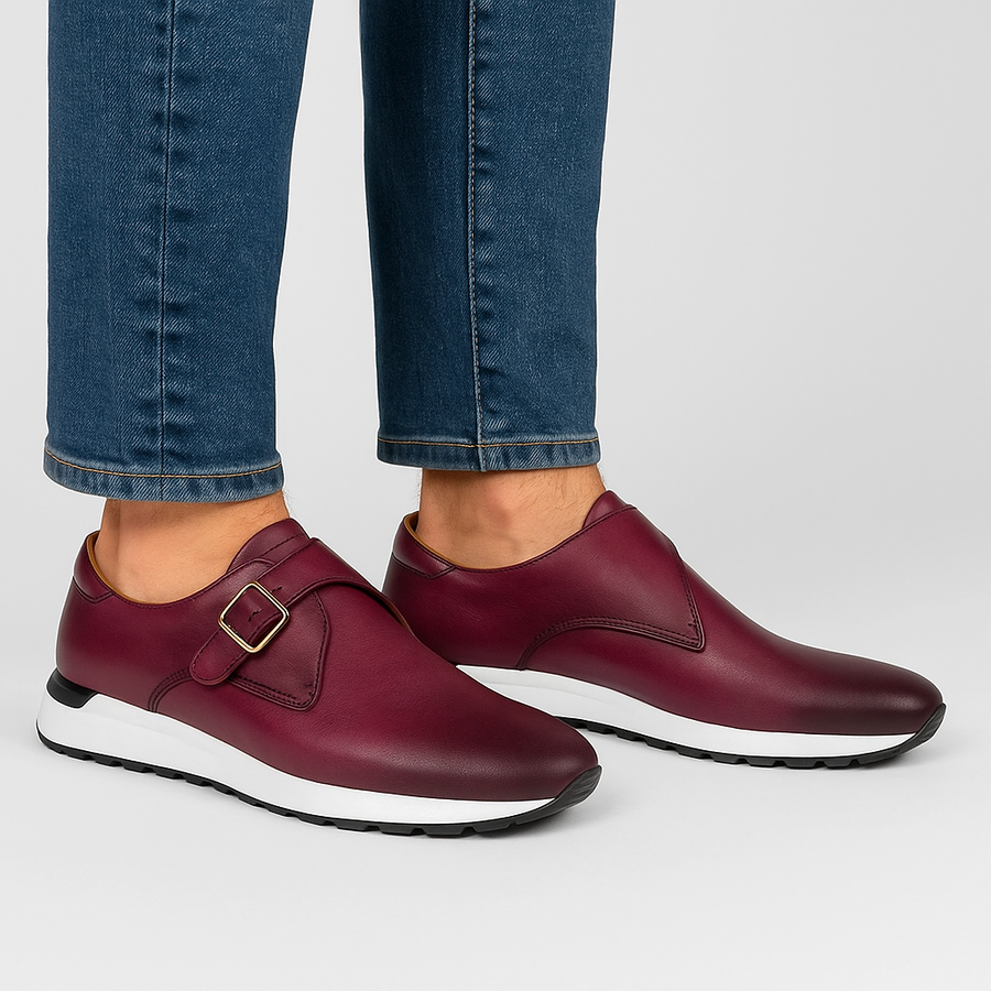 Blue Leather Men Loafer