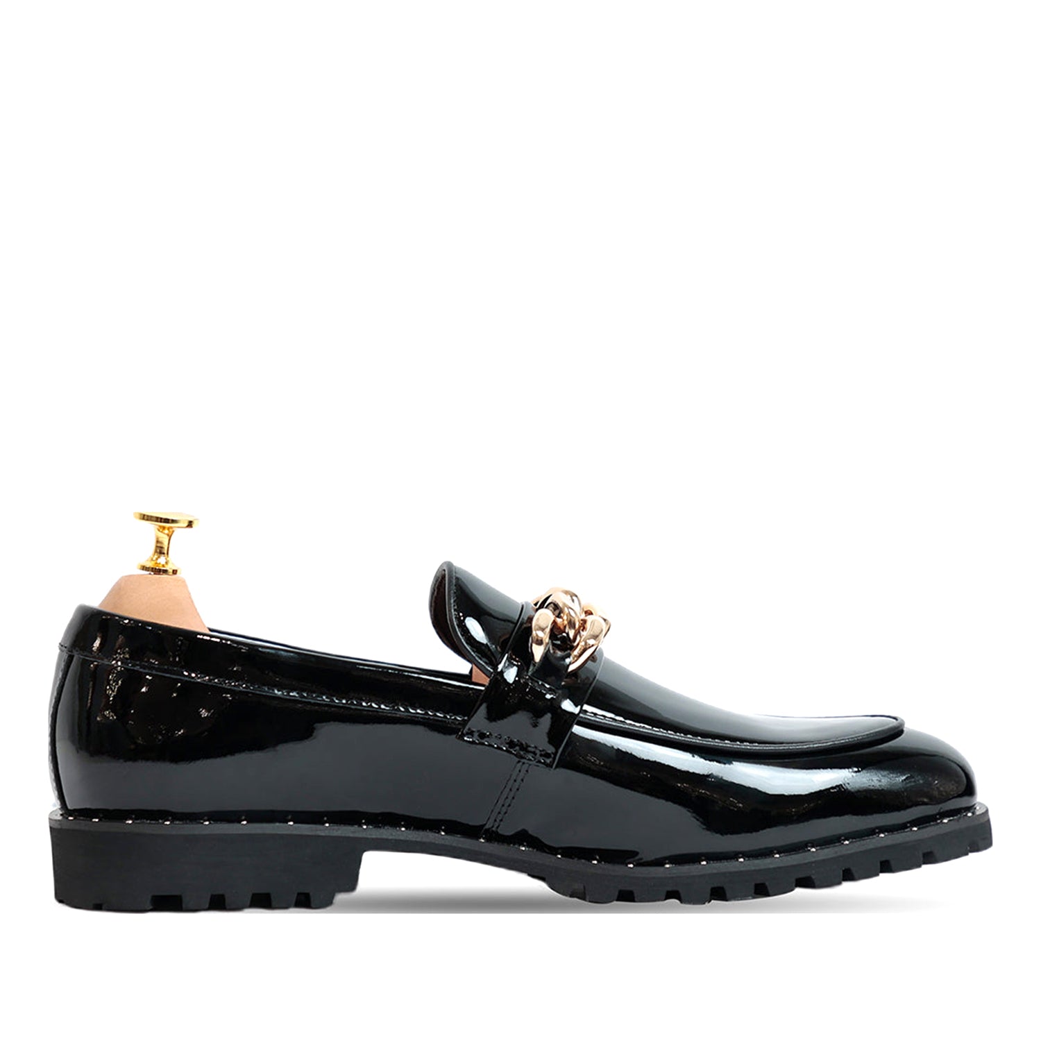 Black Patent Slip On Loafers