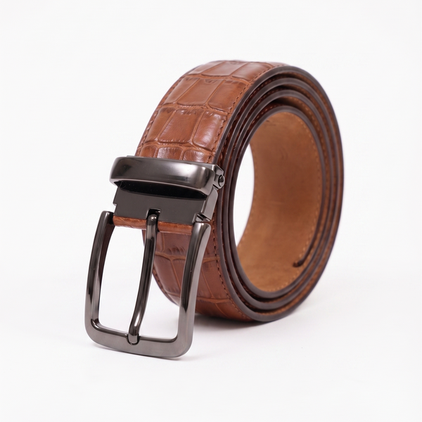 Classic Croc Embossed Genuine Leather Belt