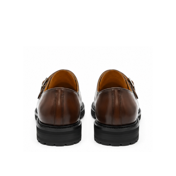 Classic Double Monk Strap Apron-Toe Shoes