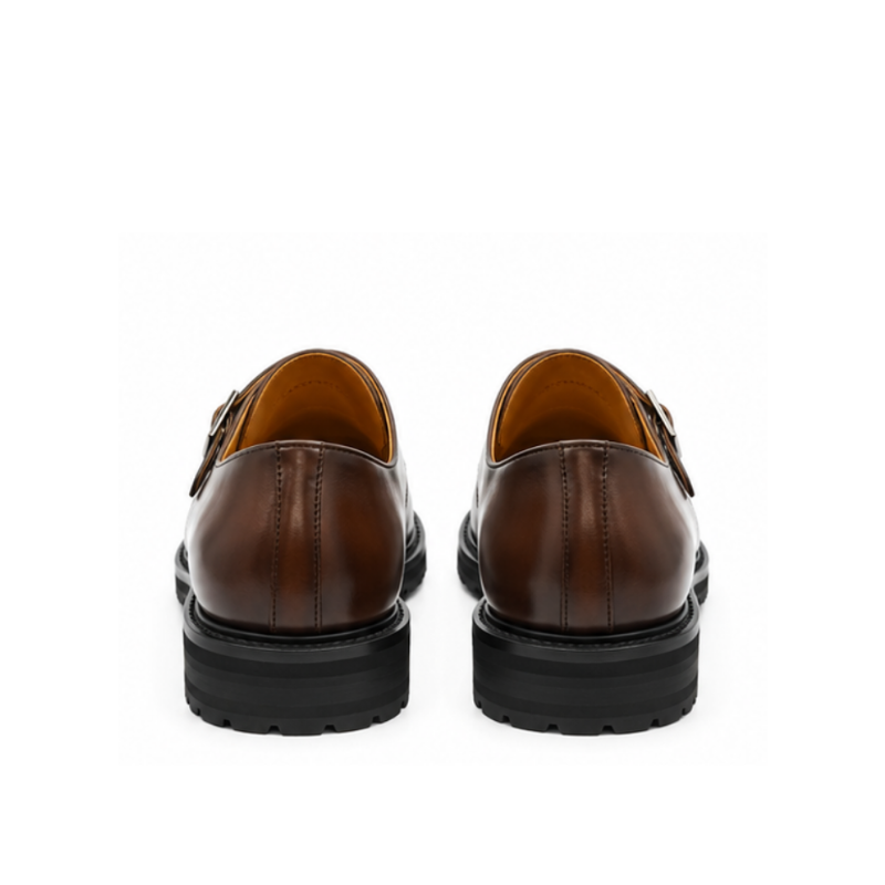 Classic Double Monk Strap Apron-Toe Shoes