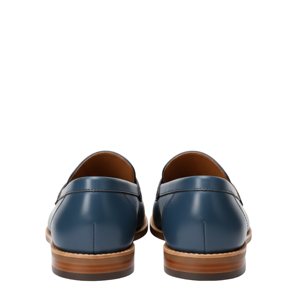 Classic Luxe Ocean Leather Penny Loafers