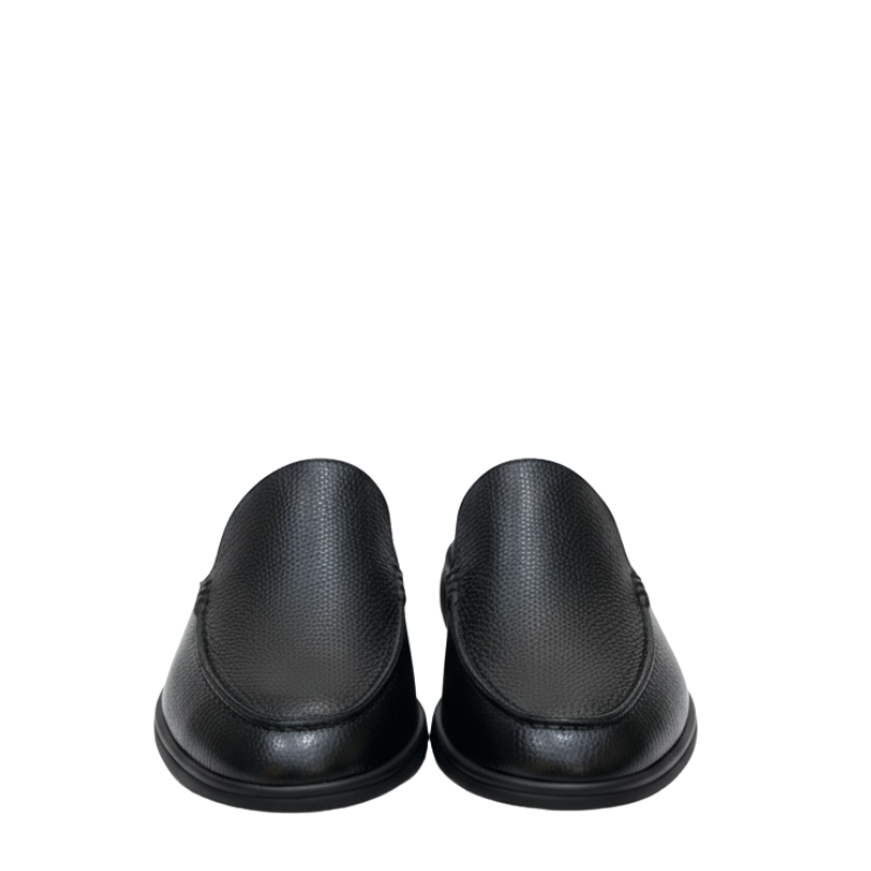 Classic Textured Pebble Leather Mule