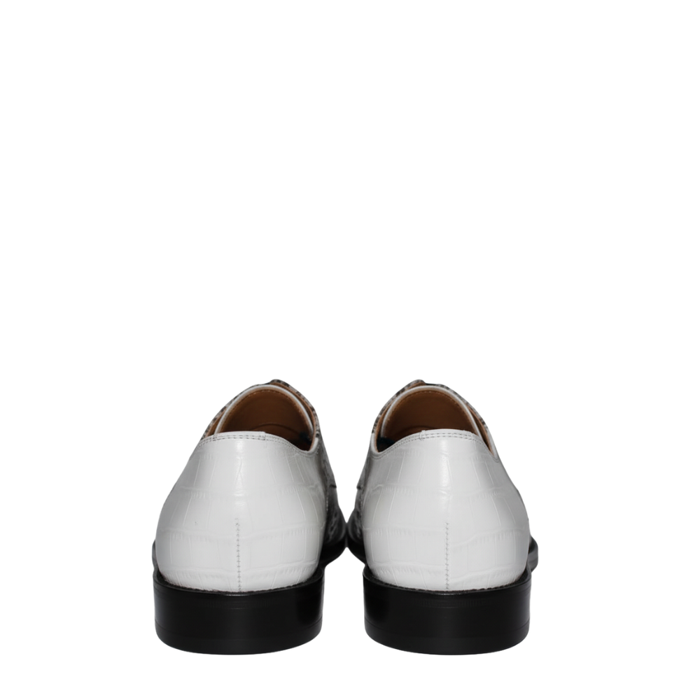 Croc Panel Lace-Up Oxfords