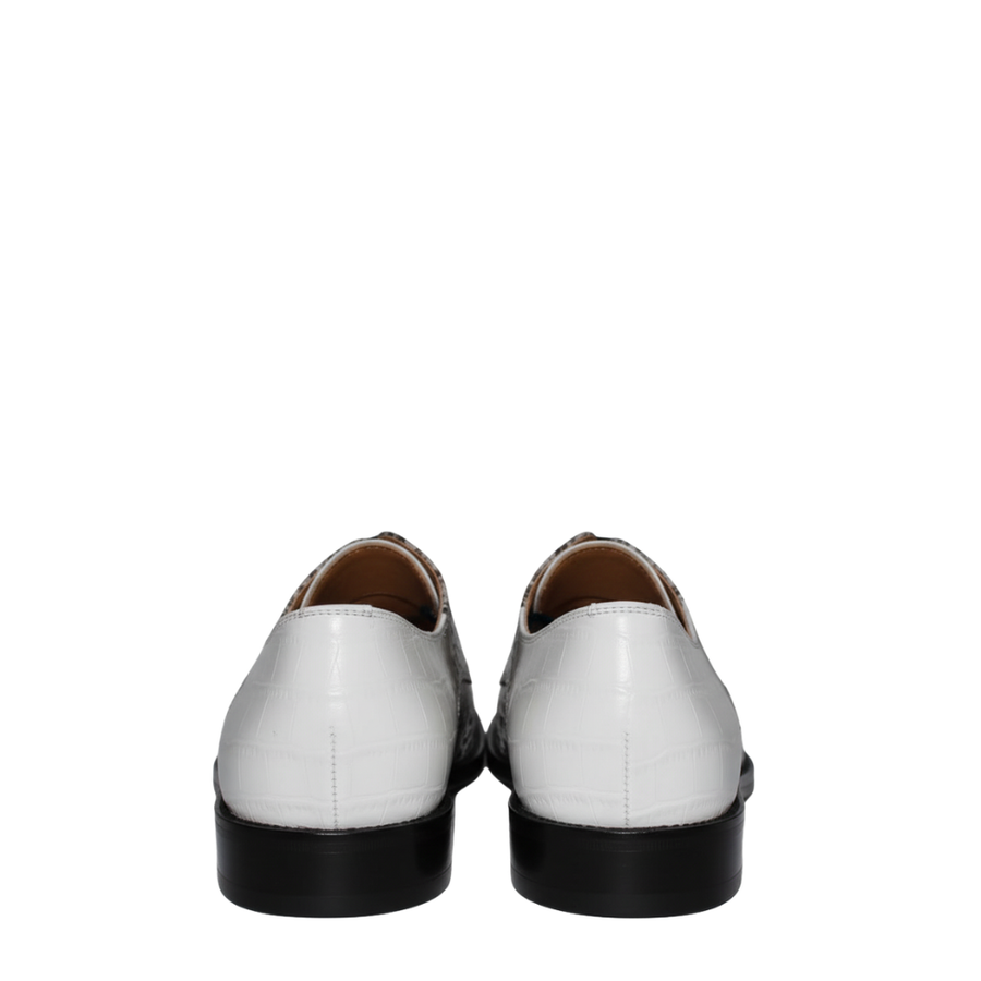 Croc Panel Lace-Up Oxfords